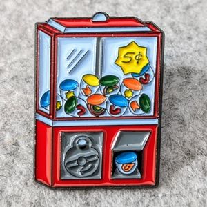 Capsule Vending Machine Pin Enamel Lapel Brooch Gumball Gachapon